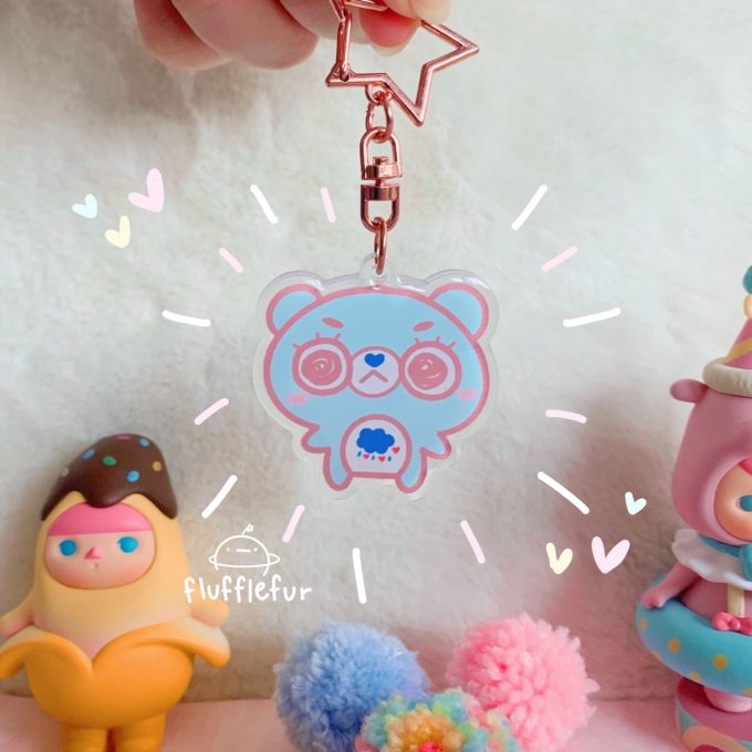 Grumpy Bear Acrylic Keychain 2